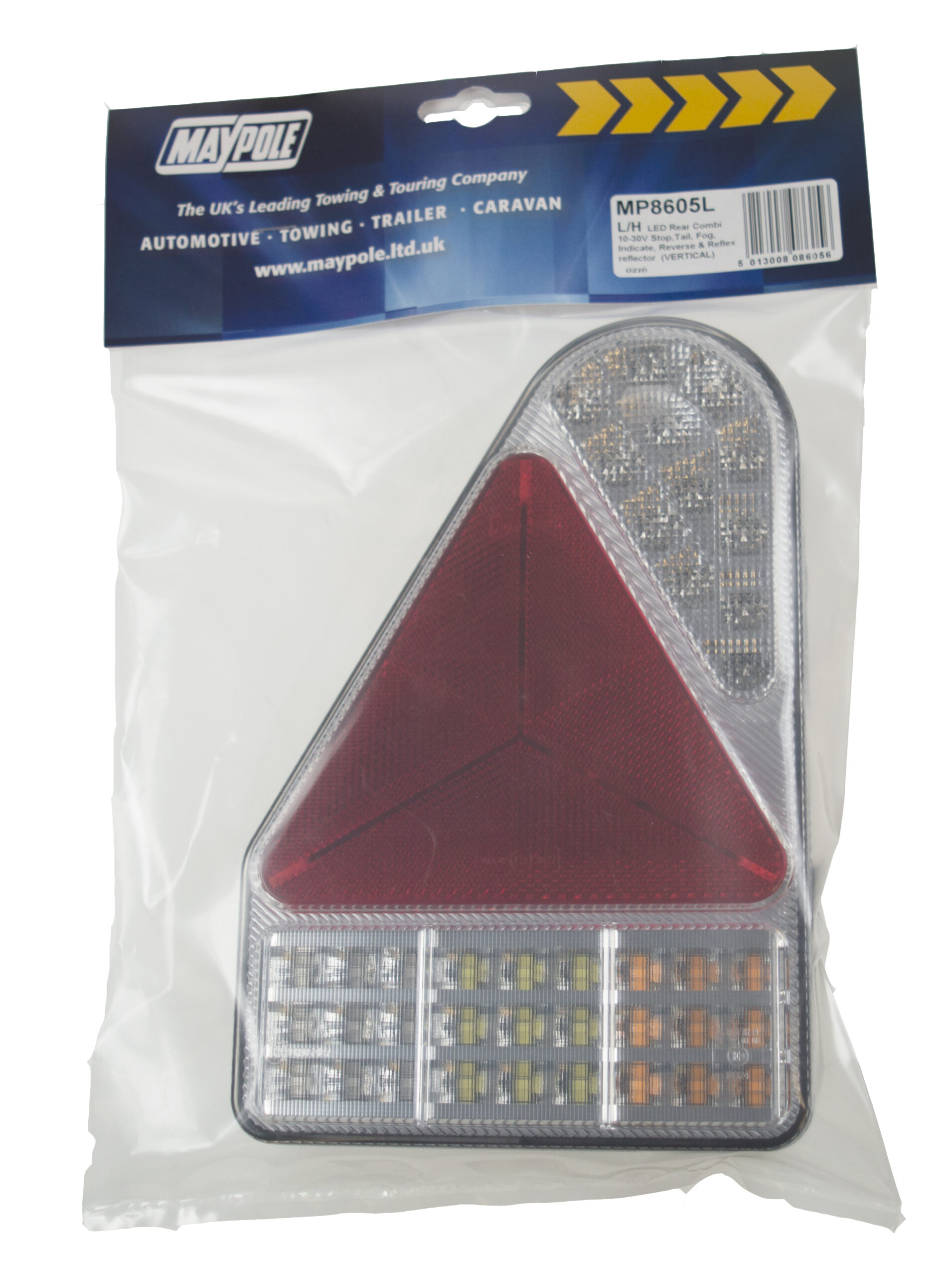 Maypole Lamp - L/H 10-30V LED Rear Combi S/T/I/Fog/Rev/Reflex - Vert Dp - MP8605L