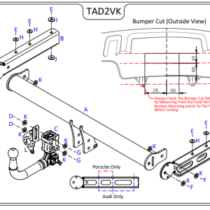 Tow-Trust, Audi, Q5 (Inc. S line & SQ5) (8R) (Inc. Panoramic Roof / Check VIN For Towing Capacity) (Suitable With OEM Panel), 2008 – 2017