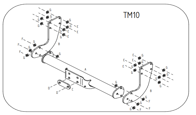 Tow-Trust, Mercedes, Sprinter Van Twin Wheel 770mm External Chassis Width Only (NOT 5 tonne Twin Wheel With 853/955mm Internal/External Chassis Width) (Not with Step), 2006 - 2018