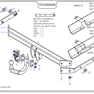 Tow-Trust, Seat, Altea (Inc. XL & Freetrack 4), 2004> Skoda Yeti 09-17