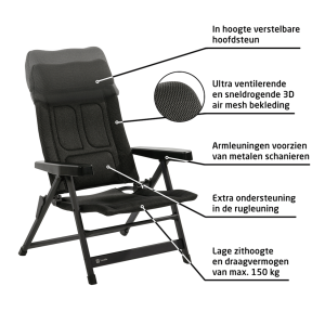 Travellife Lucca recliner lounge true black